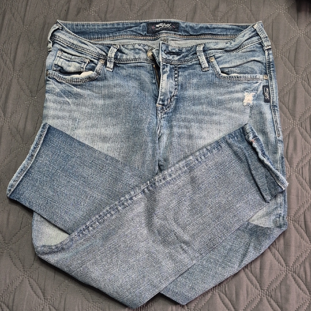 Silver Light Blue Skinny Jeans